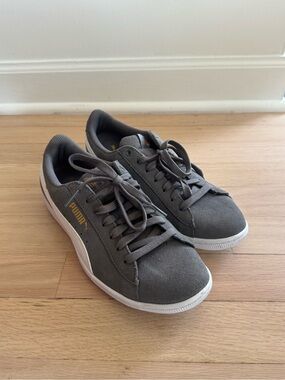 Puma Grey Suede Sneakers